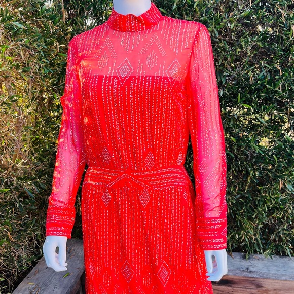 Malcom Starr Red Embellished Gown - Picture 2 of 10
